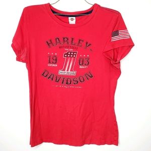 23) HARLEY-DAVIDSON 1903 "Life Liberty..." Columbus, IN Sz. L